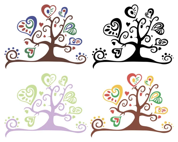 Εικόνα Δέντρου Φύλλα Του Έχουν Σχήμα Καρδιάς Eps10 — Διανυσματικό Αρχείο