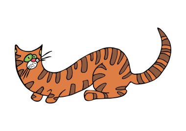 Cat, her amaç için harika bir tasarım. Çizgili şirin kedi, çizgili hayvan yavrusu.