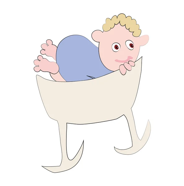 Baby in a cradle — Stock Vector