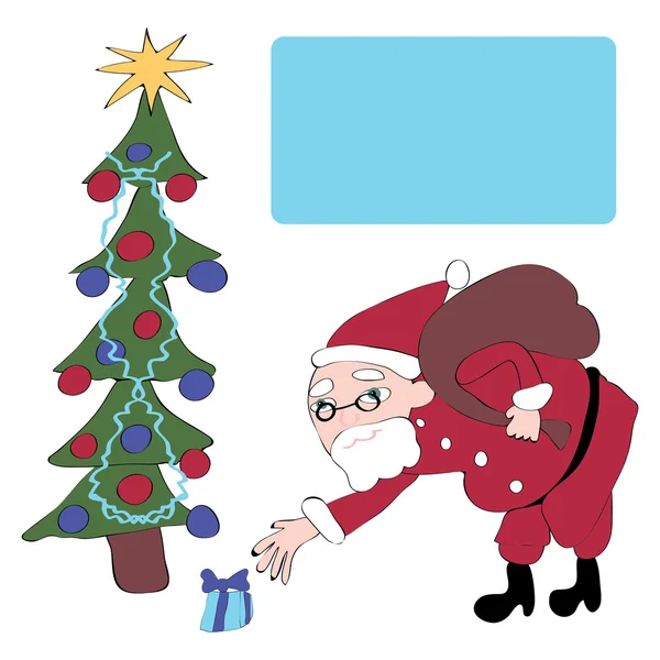 Père Noël donne des cadeaux — Image vectorielle
