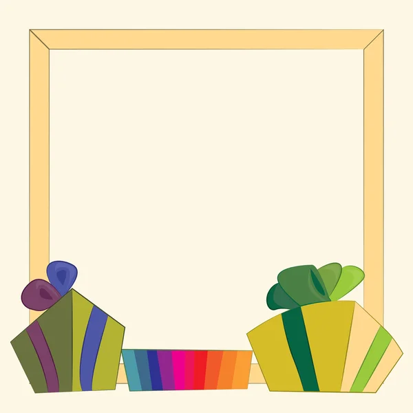 Gifts and frame — Stock Vector