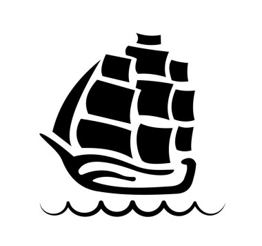 siluet Galleon denizde