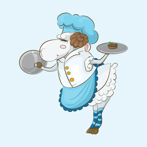 羊的厨师 — 图库矢量图片