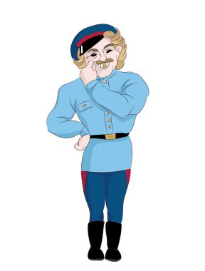 Don Cossack bıyık katlanmış
