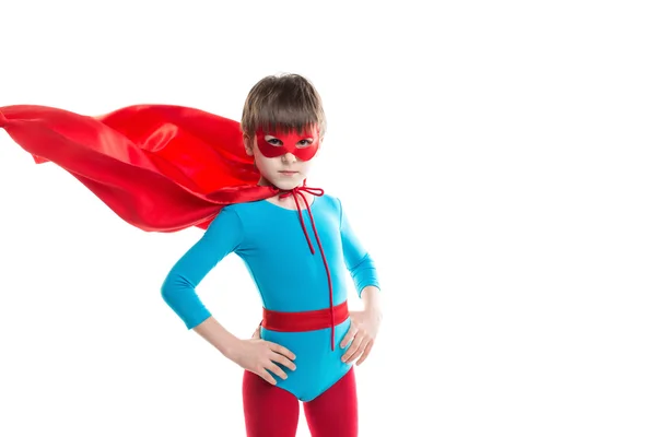 Dziecko w kostiumie superbohatera. — Zdjęcie stockowe