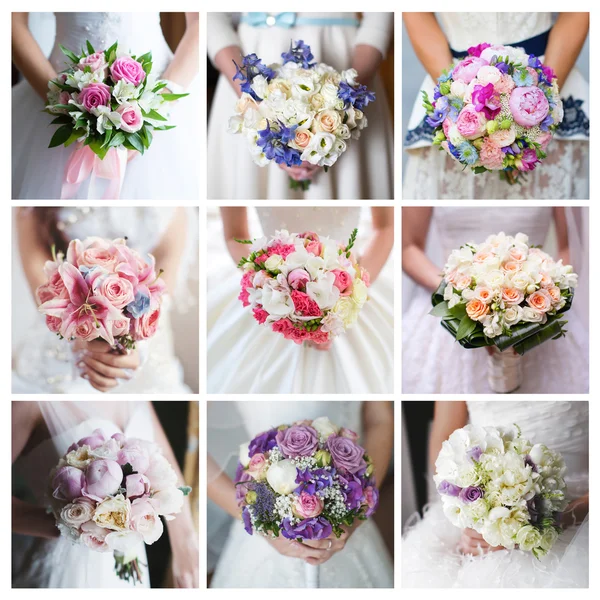 Bride's bouquet. Collage. — Stock Photo, Image