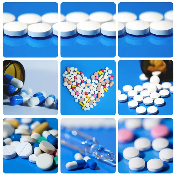 Piller collage. Medicin. — Stockfoto