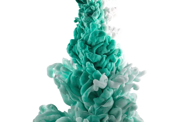 Green Splash Paint Ink Water Isolated White Liquid Color Backdrop — Stock Photo, Image