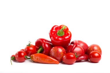 dekoratif desen beyaz zemin üzerine taze sebze