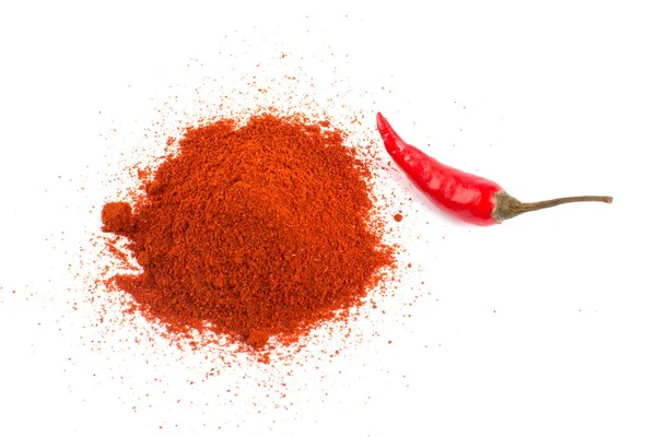 Red chili pepper with chili powder — Stock Photo, Image