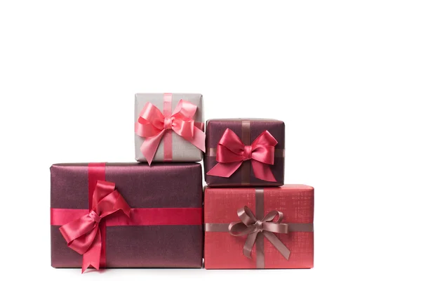 Boxes with gifts isolated on white background — Stock Photo, Image