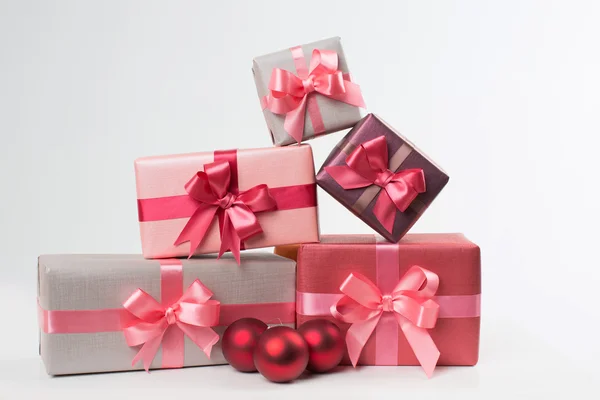 Boxes with gifts isolated on white background — Stock Photo, Image