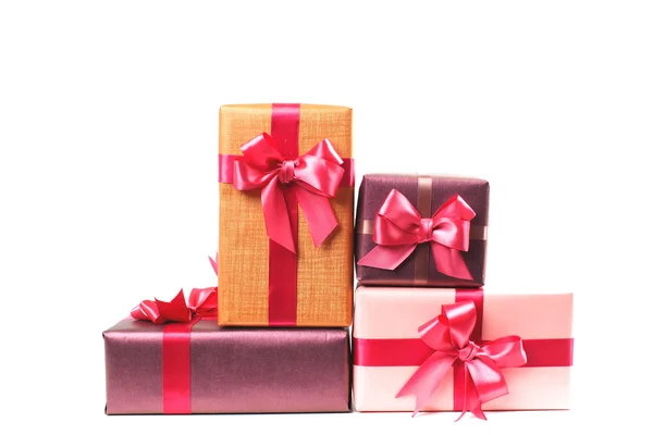 Boxes with gifts isolated on white background — Stock Photo, Image