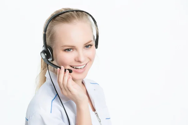 Woman customer service worker, call center — Stock Photo, Image