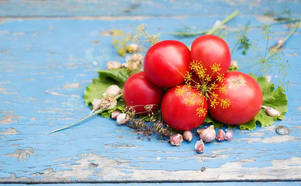 Склад помідорів і часнику . — стокове фото
