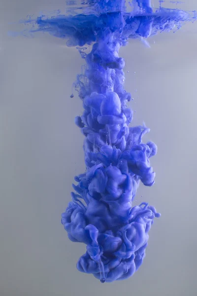 Blue ink. Colors and ink in water. — Stock Photo, Image