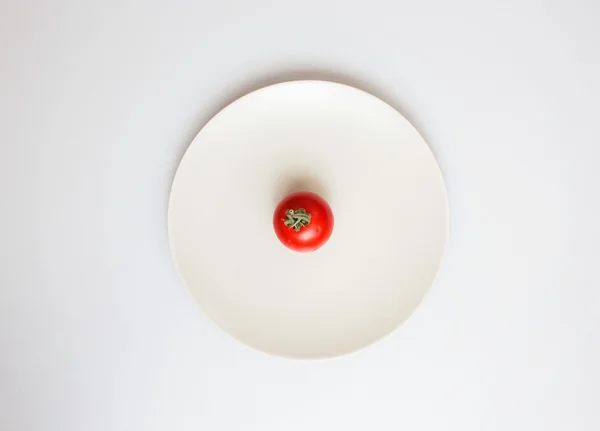 Fresh tomato plate with space for text. — Stock Photo, Image