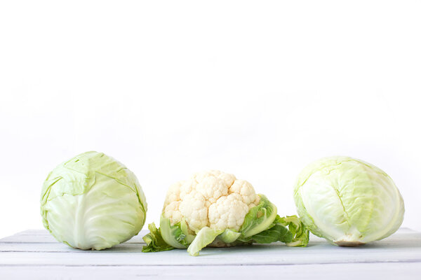 Various fresh cabbage