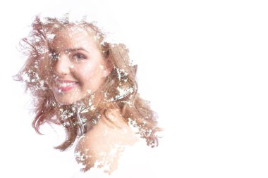 Yaratıcı portre çift pozlama etkisi.