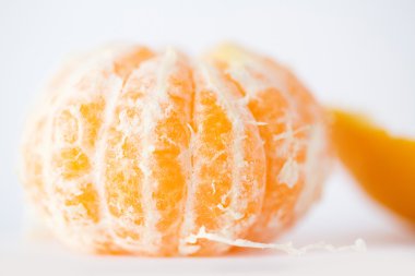 Soyulmuş mandalina veya mandalina meyve makro.