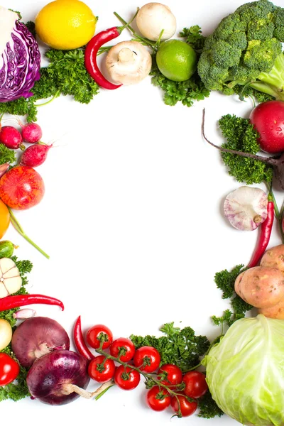 Fresh raw vegetables on a white background. — Stock Photo, Image