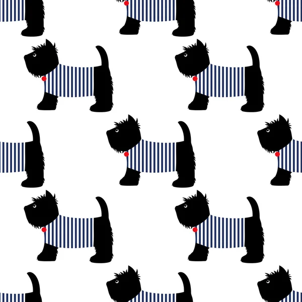 Scottish terrier seamless pattern — Stock Vector