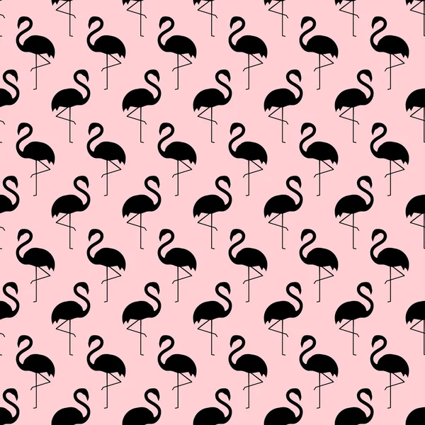 Flamingo seamless pattern on pink background — Stock Vector