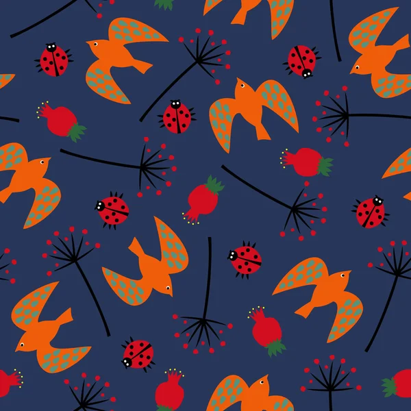 Mignon motif de nature sans couture — Image vectorielle