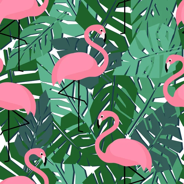 Padrão sem costura com flamingos — Vetor de Stock