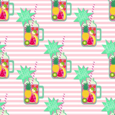 smoothies ve meyve deseni