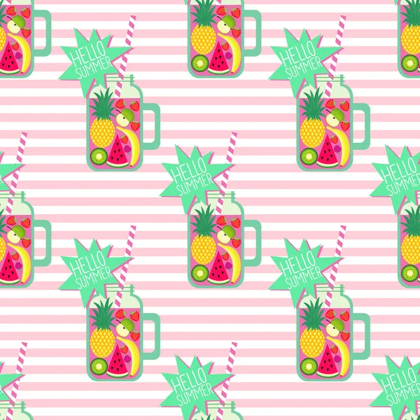 Smoothies et motifs de fruits — Image vectorielle