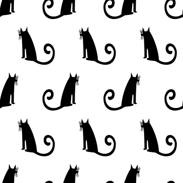 고양이 완벽 한 패턴 — 스톡 벡터
