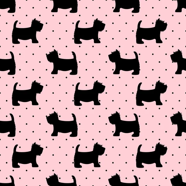 Scottish terriers seamless pattern — Stock Vector