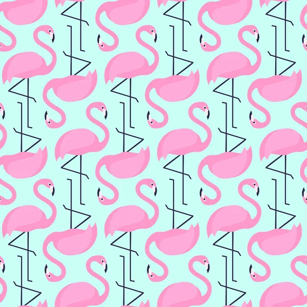 Flamingos seamless pattern — Stock Vector