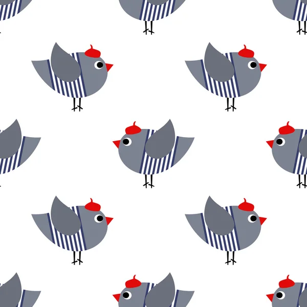 Oiseaux motif sans couture — Image vectorielle