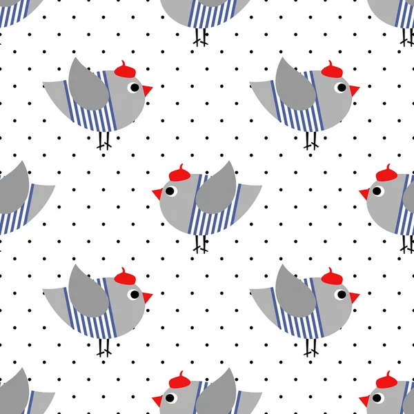 Oiseaux motif sans couture — Image vectorielle