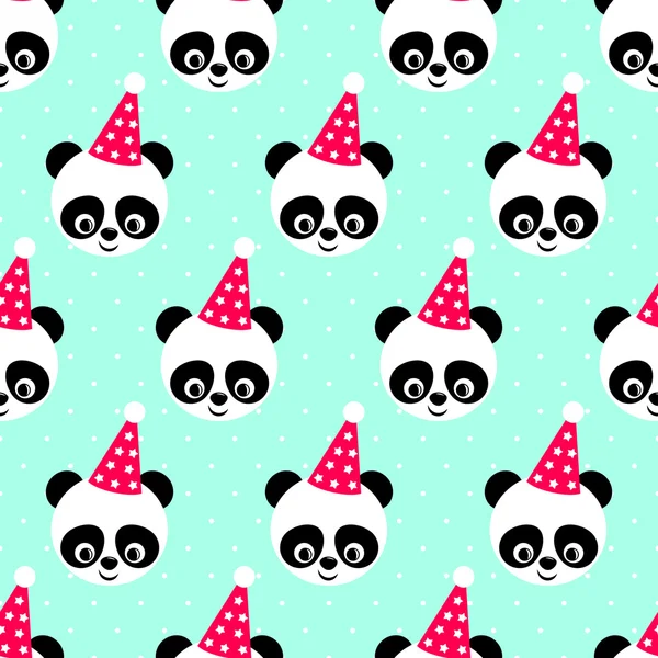 Panda ayıları doğum günü kapakları — Stok Vektör