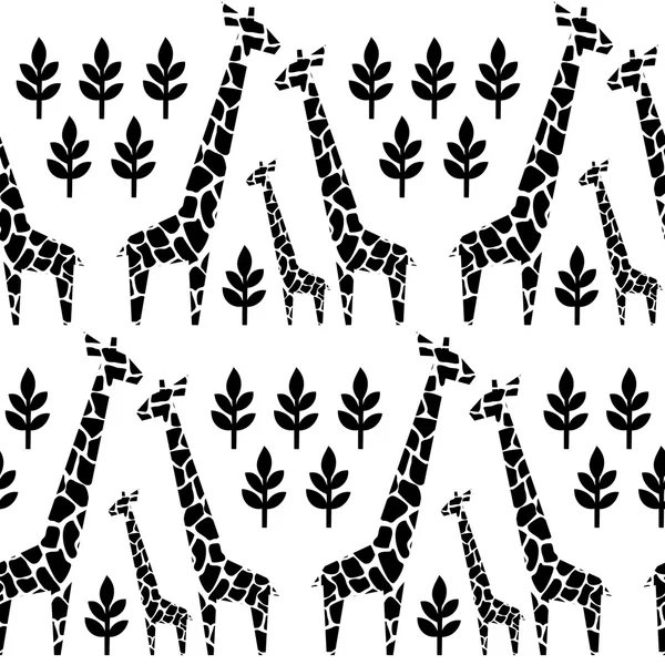 Rodinný vzor žirafy — Stockový vektor