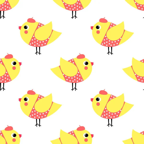 Poulets motif sans couture — Image vectorielle