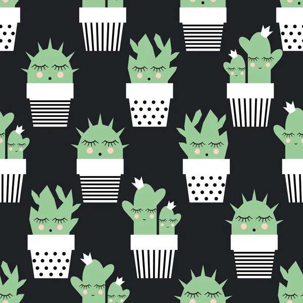 Dessin animé Cactus en pots — Image vectorielle