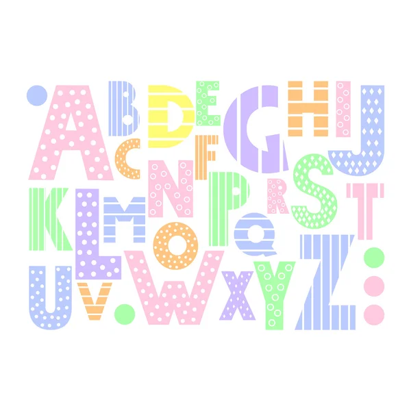 Alphabet dessin animé coloré sur fond blanc . — Image vectorielle
