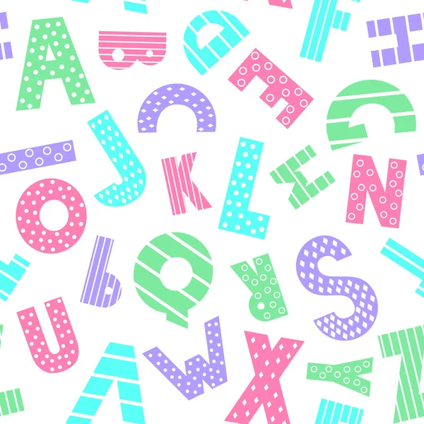 다채로운 만화 알파벳 원활한 패턴 — 스톡 벡터