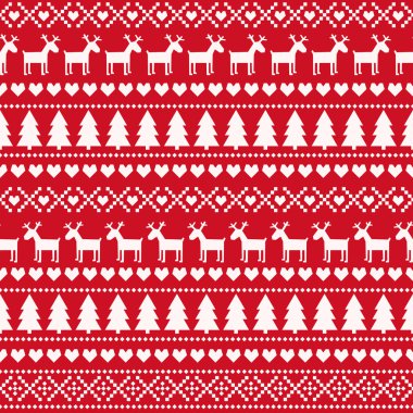 Noel seamless modeli, kartı - İskandinav kazak tarzı.
