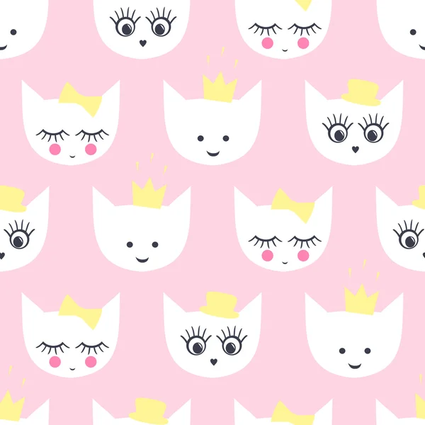 Kitty seamless pattern. — Stock Vector