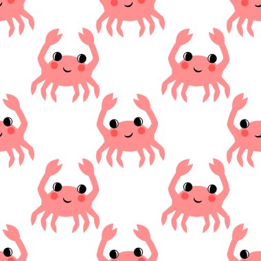 Karikatür komik Yengeç seamless modeli.