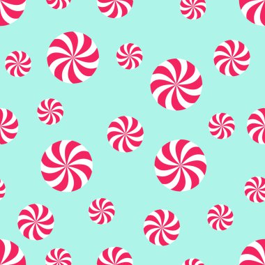 Naneli yeşil zemin üzerine şeker ile Seamless Noel modeli.