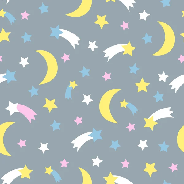 Stjärnhimmel sömlösa mönster. Barn — Stock vektor