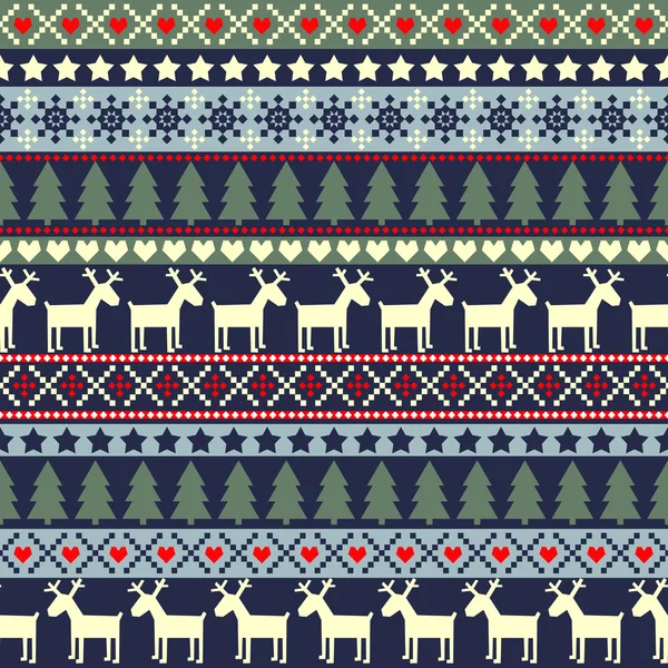 Natal padrão de malha ornamental tradicional — Vetor de Stock