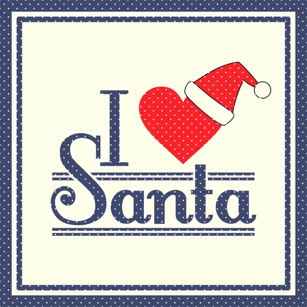 Amor Papai Noel cartaz engraçado — Vetor de Stock