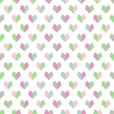 Şirin sorunsuz vektör geometrik kalp desen